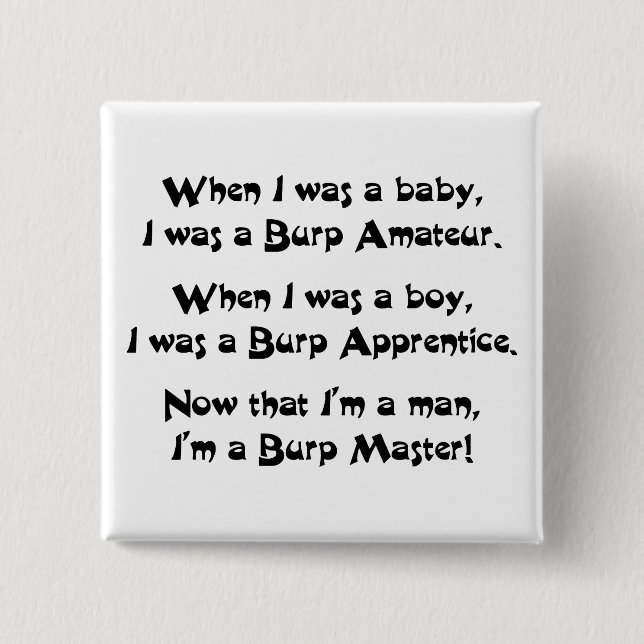 Burp Master 2 Inch Square Button (Front)