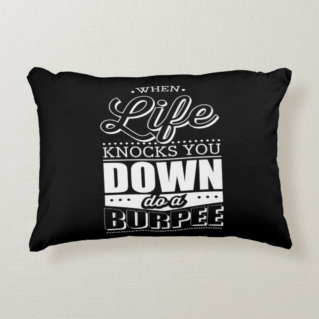 Burpees Fitness Gym Workout Inspiration Accent Pillow (Front)