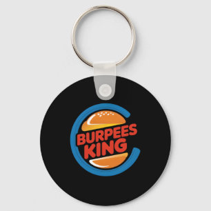 Burpees King Cardio Gym Bodybuilding Burger Lover Keychain