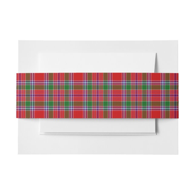 Burrell Scottish Tartan Belly Band Invitation Belly Band (Front Example)