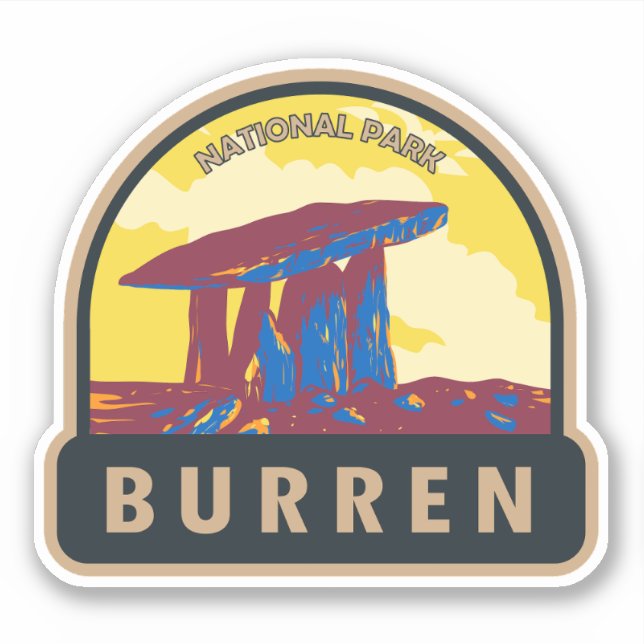 Burren National Park Ireland Travel Art Vintage (Front)