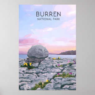 Burren National Park Ireland Travel Poster