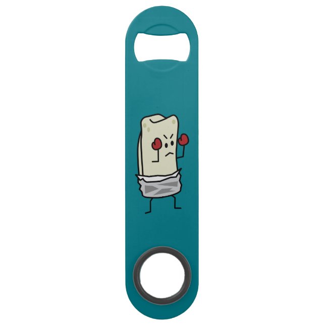 Burrito Boxer Fighter with Red Boxing Gloves Speed Bottle Opener (Back)