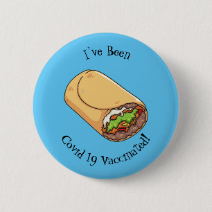 Burrito cartoon illustration 2 inch round button