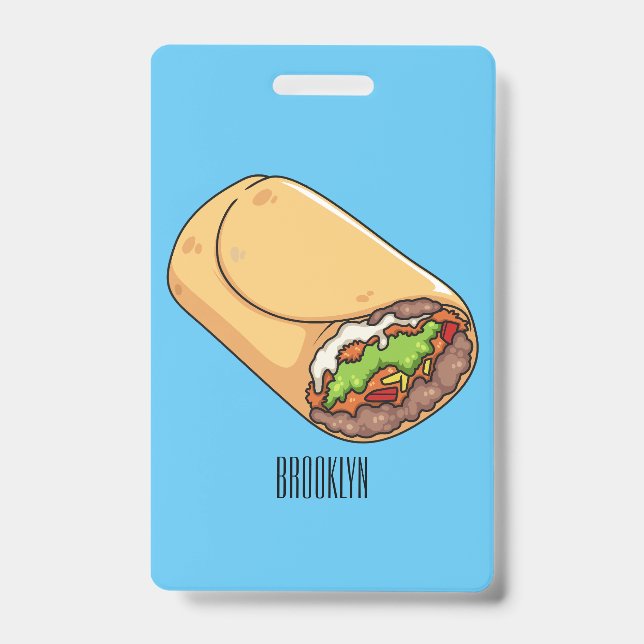Burrito cartoon illustration  badge (Front)