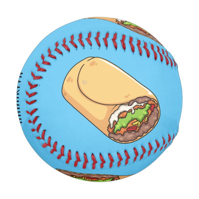 Burrito cartoon illustration baseball (Front Left)