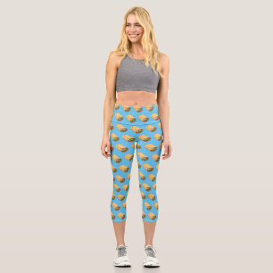 Burrito cartoon illustration capri leggings