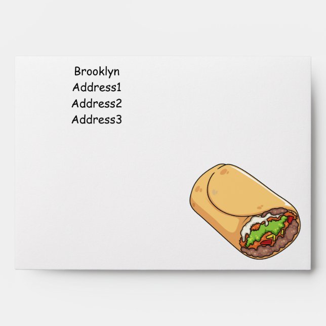 Burrito cartoon illustration envelope (Front)