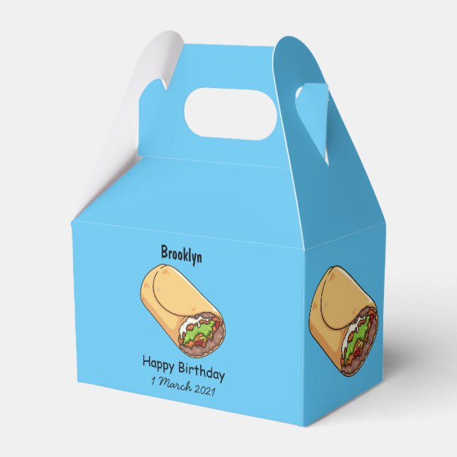 Burrito cartoon illustration  favor box (Front Side)