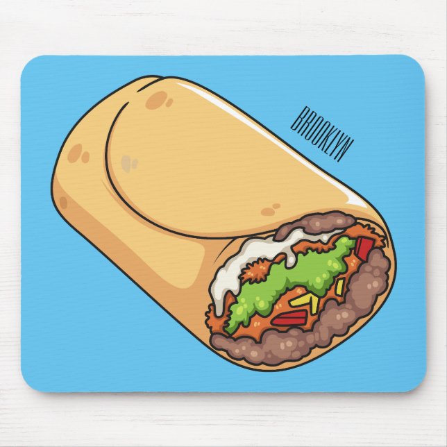 Burrito cartoon illustration  mouse pad (Front)