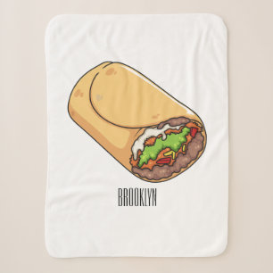 Burrito cartoon illustration  sherpa blanket