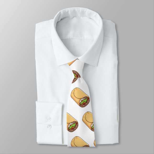 Burrito cartoon illustration tie (Tied)