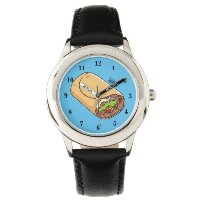 Burrito cartoon illustration watch (Front)