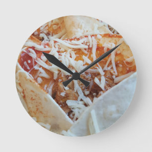 Burrito Cheese Funny Food Background Round Clock