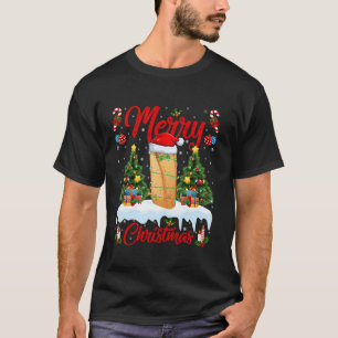 Burrito Merry Christmas Tree Lights Fast Food Burr T-Shirt