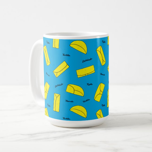 Burritos, Enchiladas, Tortillas, Fajitas Coffee Mug (Front Left)