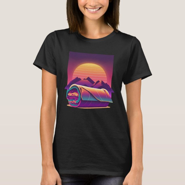 Burritos Synthwave 80s Retrowave Aesthetic  1 T-Shirt (Front)