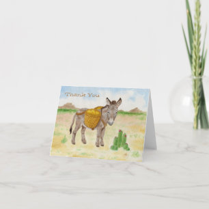 Burro avec panier merci carte pour notes