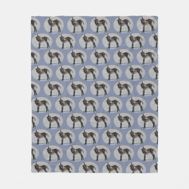 Burro Frenzy Fleece Blanket (Blue) (Front)