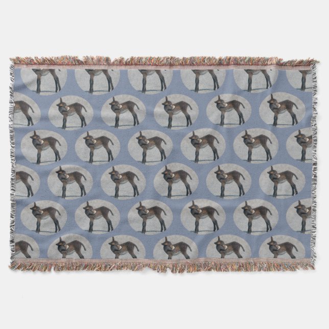 Burro Frenzy Throw Blanket (Blue) (Front)