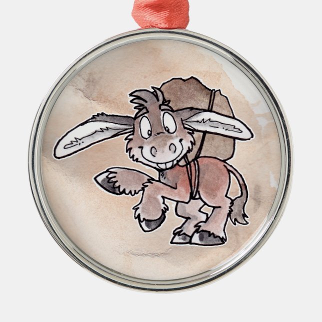 Burro Metal Ornament (Front)