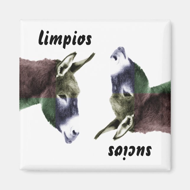 Burro Spanish Clean or Dirty Dishes Dishwasher Magnet (Front)