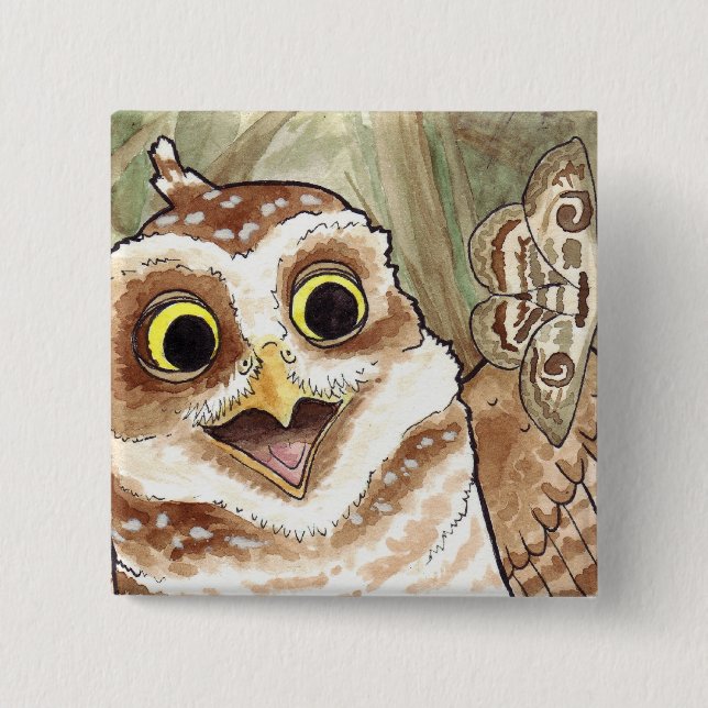 Burrowing Owl Button (Front)