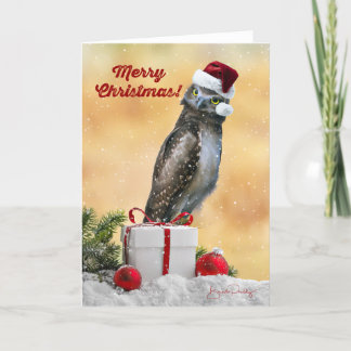 Burrowing Owl Christmas - 5x7 Folded Card