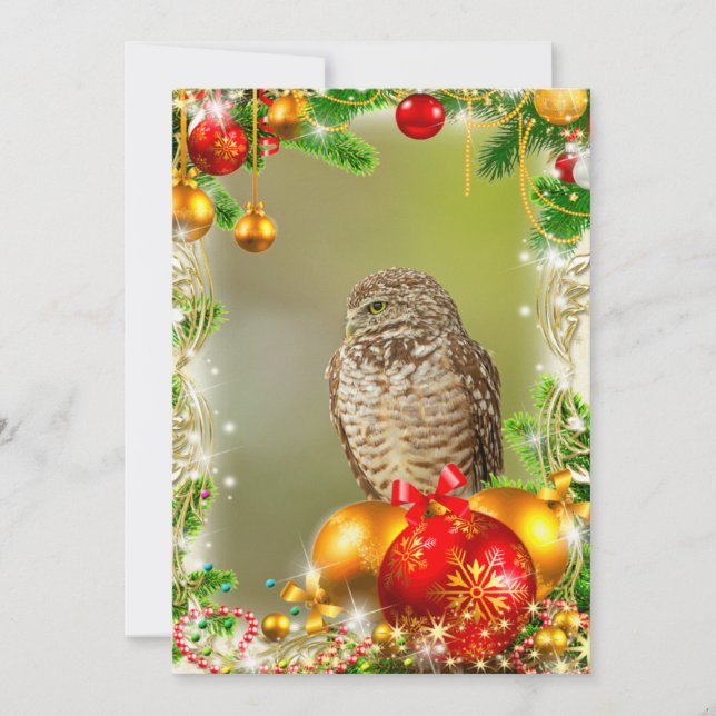 Burrowing Owl Christmas Card (Front)