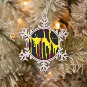 burrs and spurs and bacchanal snowflake pewter christmas ornament