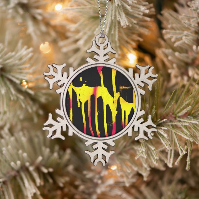 burrs and spurs and bacchanal snowflake pewter christmas ornament (Tree)