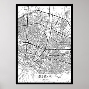 Bursa Türkiye Map Poster