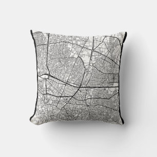 Bursa Türkiye Map Throw Pillow