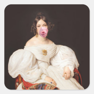 Burst Bubble Gum Diva Square Sticker