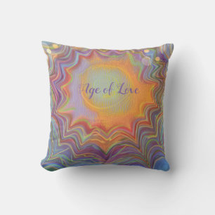 Burst of Blended Colour, Custom Age of Love Outdoor Pillow