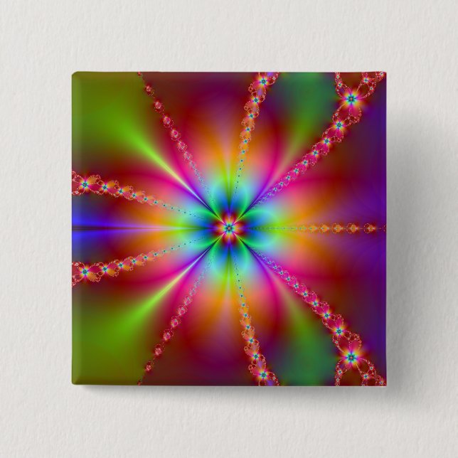 Burst of Colour 2 Inch Square Button (Front)