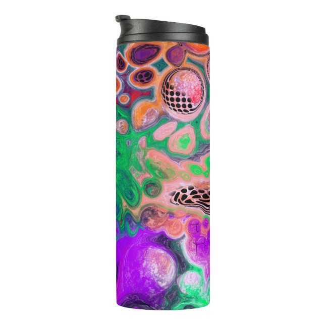 Burst of Colours Digital Fluid Art   Thermal Tumbler (Rotated Right)