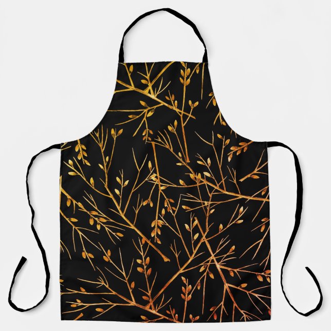 Burst of Copper Twigs on Black Apron (Front)