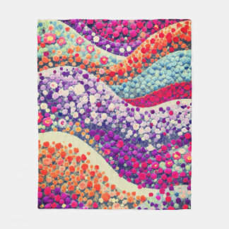Burst of Joy: Maximalist Floral Rolling Hills Fleece Blanket