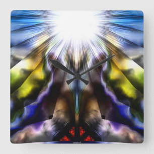 Burst Of Light Square Wall Clock
