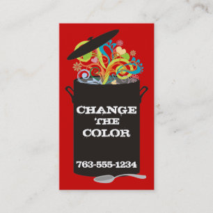 Bursting aromas cooking pot chef business cards