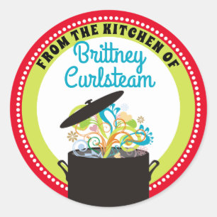 Bursting aromas personalized from the kitchen of classic round sticker