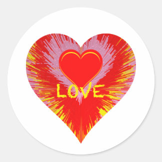 Bursting Heart Classic Round Sticker