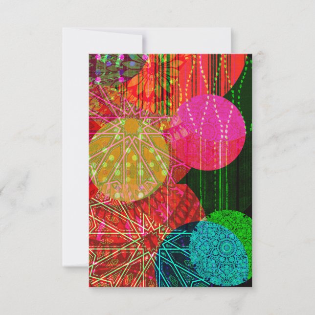 Bursting Patterns Circles Abstract Art Birthday Ca Invitation (Front)