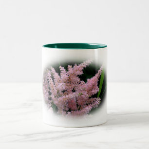 Bursting Pink Flower Personalized Two-Tone Coffee Mug