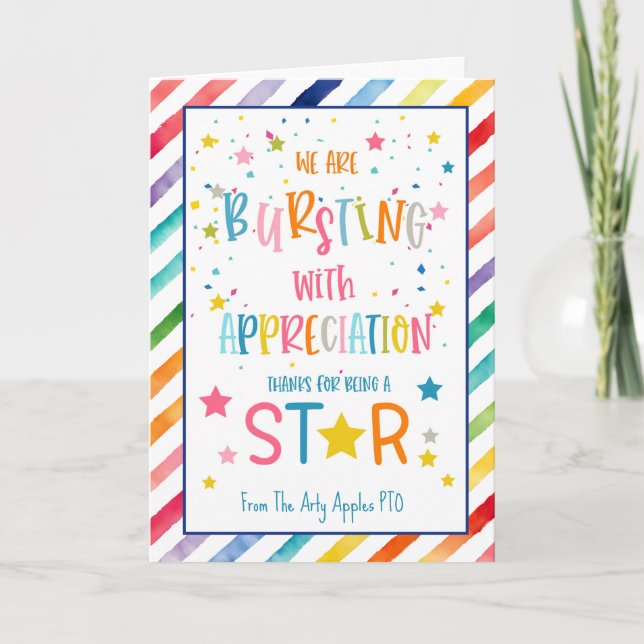Bursting with appreciation card (Front)