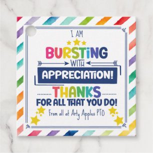 Bursting with appreciation Gift Tag