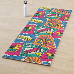 Bursting with Colour and Energy Dynamic Retro Comi Yoga Mat