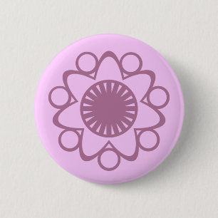 Bursting with Life Flower Button, Lavender 2 Inch Round Button