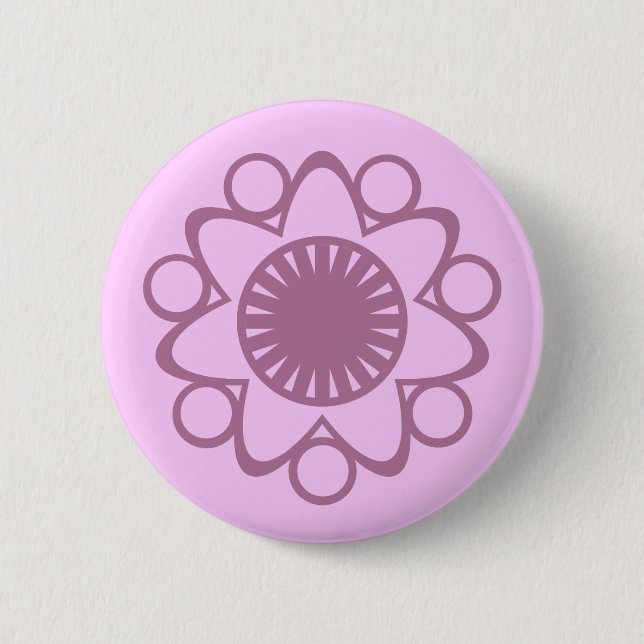 Bursting with Life Flower Button, Lavender 2 Inch Round Button (Front)